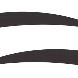 May include: Two black curved eyebrow stencils, one above the other, on a white background.
