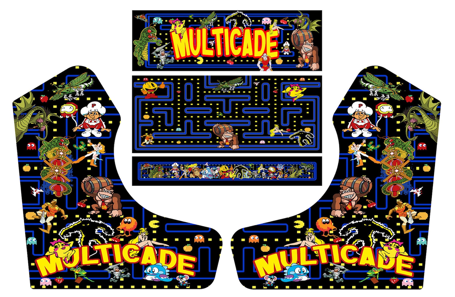 Micro Center Bartop Multicade Arcade Graphics Stickers Etsy