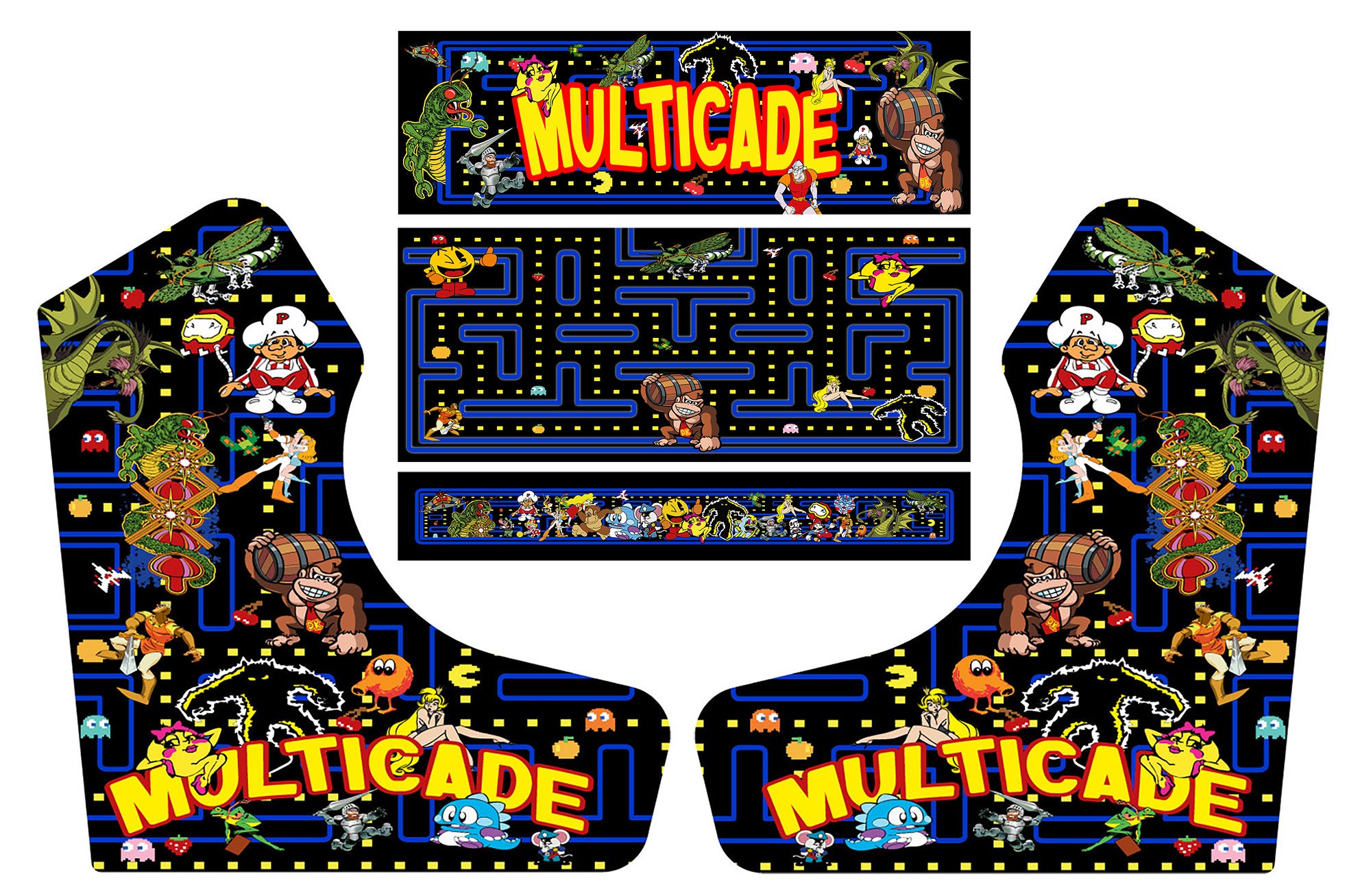 Micro Center Bartop Multicade Arcade Cabinet Graphics Stickers