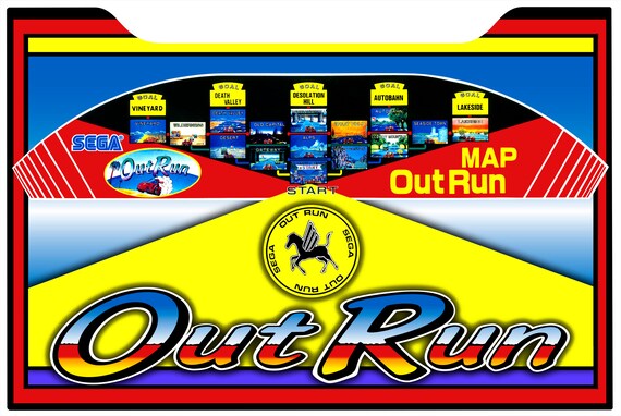 Stickers Outrun Pour Borne D'arcade MAME - Déco Univers Rétro Gaming