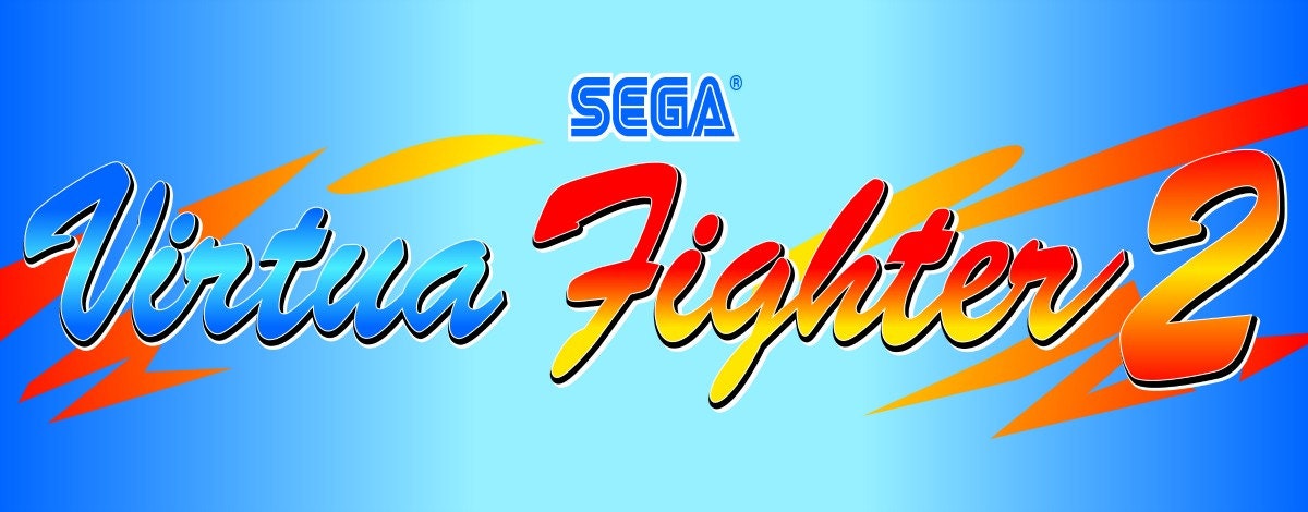 All Sizes Virtua Fighter 2 graphic Arcade Artwork Marquee Stickers Graphic 