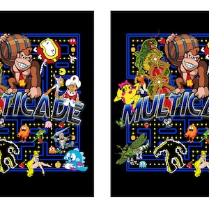 Mame Multicade Classics Side Art Arcade Cabinet Graphics Decals Stickers Set