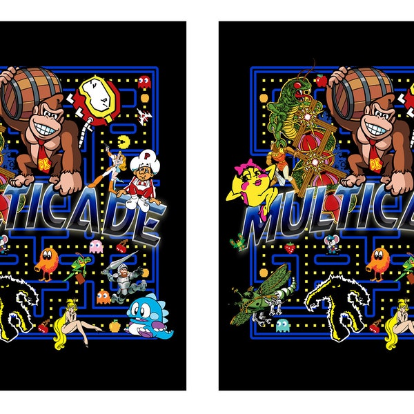 Mame Multicade Classics Side Art Arcade Cabinet Graphics Decals Stickers Set