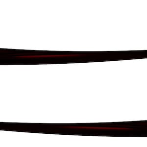 May include: Two black and red curved lines with a decorative pattern. The lines are similar in shape and size, and they are positioned one above the other.