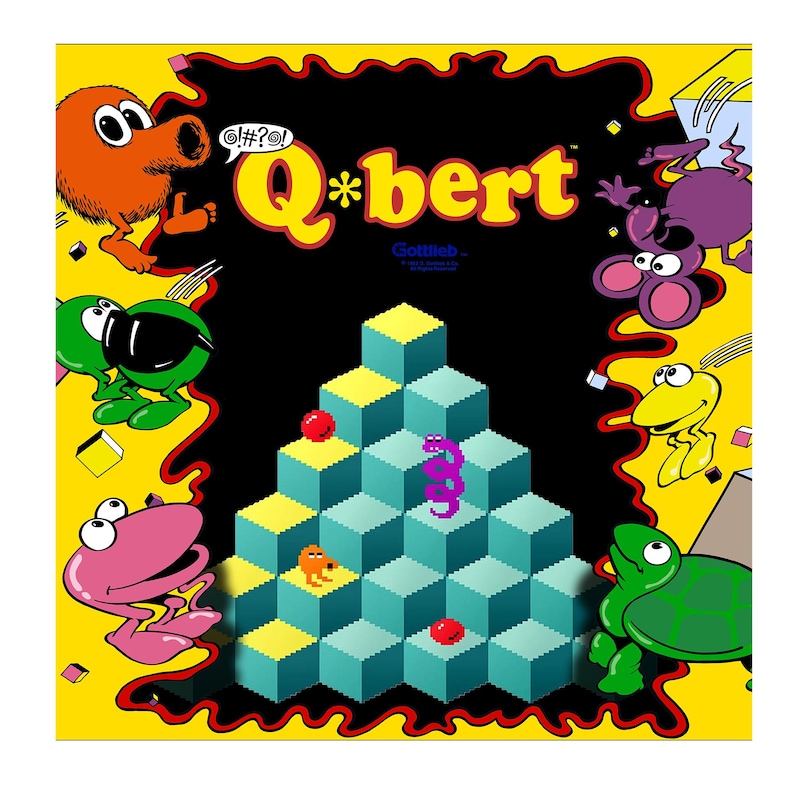 Arcade1up Qbert Arcade Cabinet Kickplate Graphic Decal Sticker - Etsy