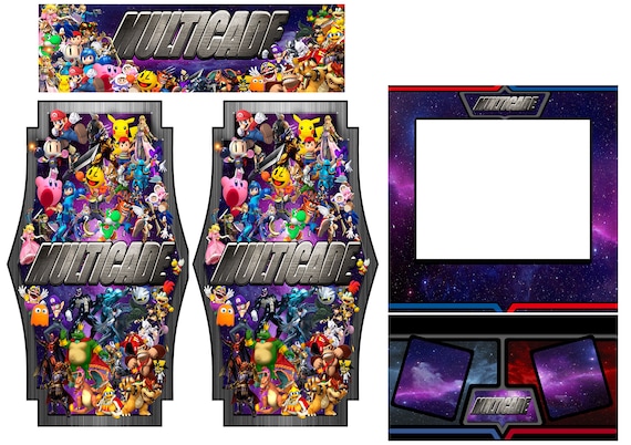 Mame Multicade Classics Side Art Arcade Cabinet Graphics Decals Stickers Set