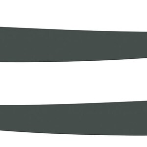 May include: Two dark gray curved lines, one above the other, on a white background.