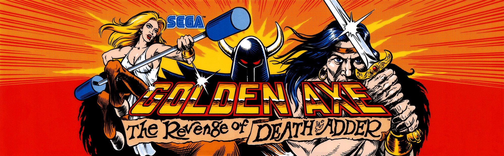 Golden Axe the Revenge of Death Adder Sega Arcade Marquee for