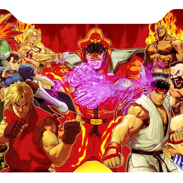 Street Fighter 2 turbo 35th Arcade 1up Cabinet Riser Graphic Decal Sticker