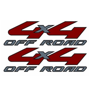 May include: Two red and grey 4x4 Off Road decals. The decals are in a bold, stylised font.