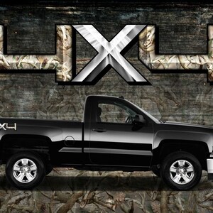 2 4x4 Truck Obliteration Camouflage Buck Camo Truck Bed Decals Stickers-HEOB