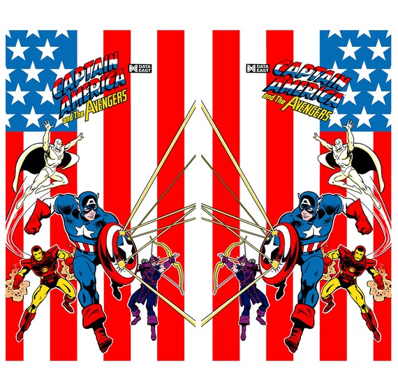 Captain America Arcade Game Marquee Fridge Magnet