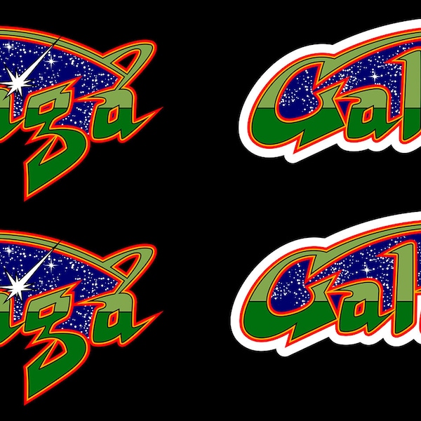 GALAGA Arcade Cabinet Graphics For Reproduction Side Art