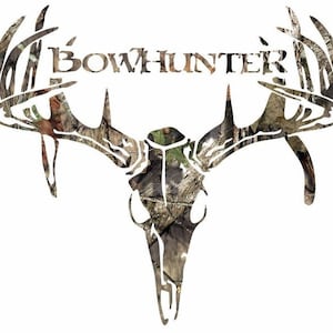 Bow Hunting Deer Rack Camo Windshield Decal Sticker