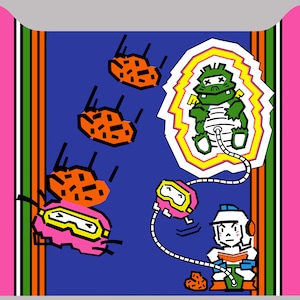 Dig Dug Arcade 1up Cabinet Riser Graphic Decal Sticker