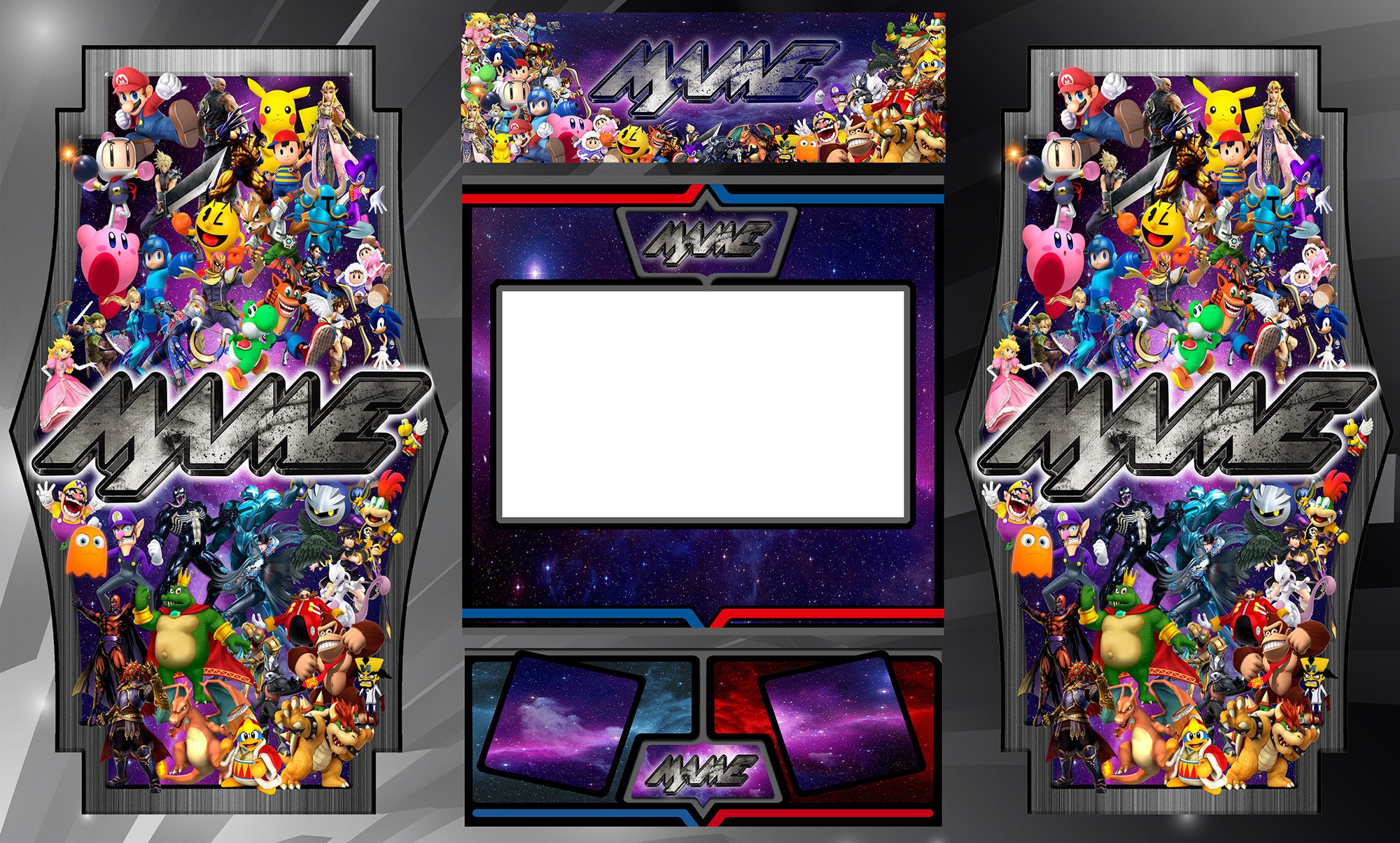 Mame Multicade Arcade Cabinet Graphics Bezel Marquee CPO Side Art