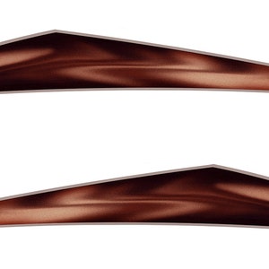 May include: Two brown, curved, decorative vinyl decals with a metallic sheen. The decals are shaped like a sharp, pointed claw.