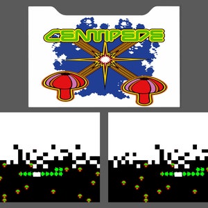 Centipede Arcade 1up Cabinet Riser Front Sides Graphics Decals Stickers