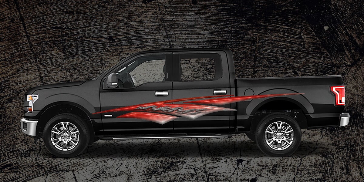 2 Car Truck Trailer Side Decals Graphics Stripes Vinyl A1R Etsy