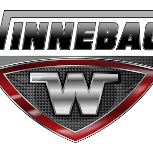 May include: Winnebago logo with the company name in black text and a stylized silver "W" on a red and black shield.