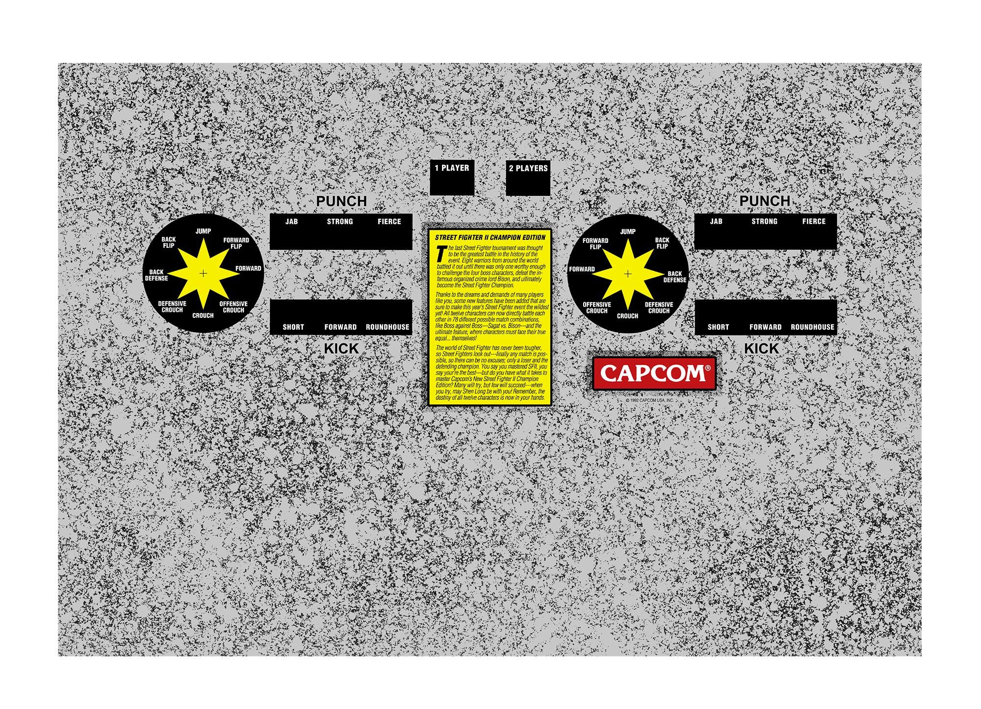 Street Fighter 2 Champion Edition Arcade Control Panel Overlay - Etsy