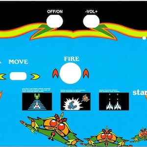 Arcade 1Up Cabinet Galaga CPO Overlay Deck Protector Sticker Decal