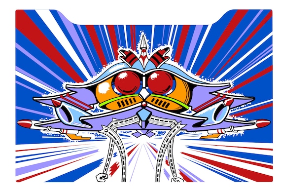 Galaga Arcade 1up Cabinet Riser Graphic Decal Sticker