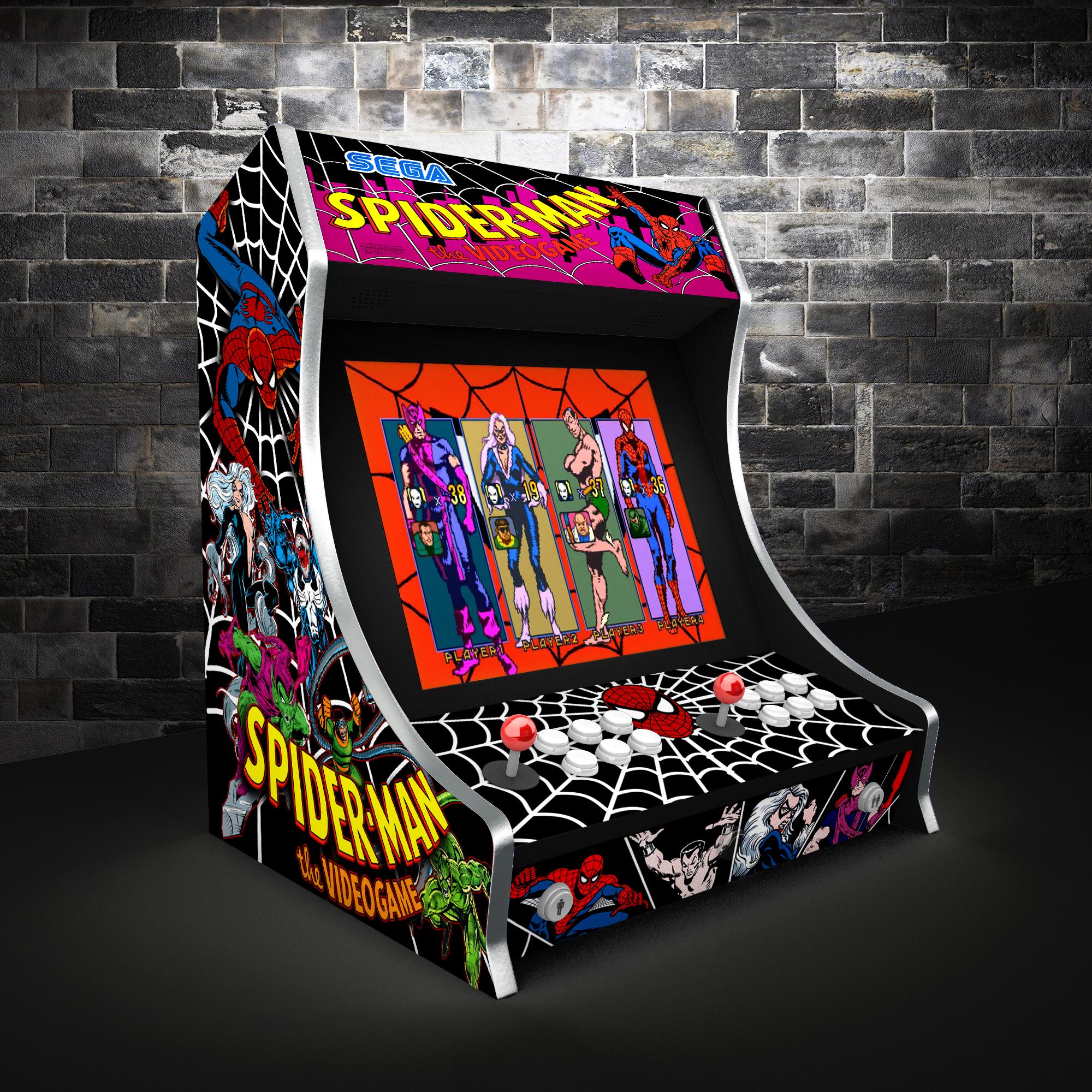 Spiderman Bartop Arcade Side Art Arcade Cabinet Graphics Marquee