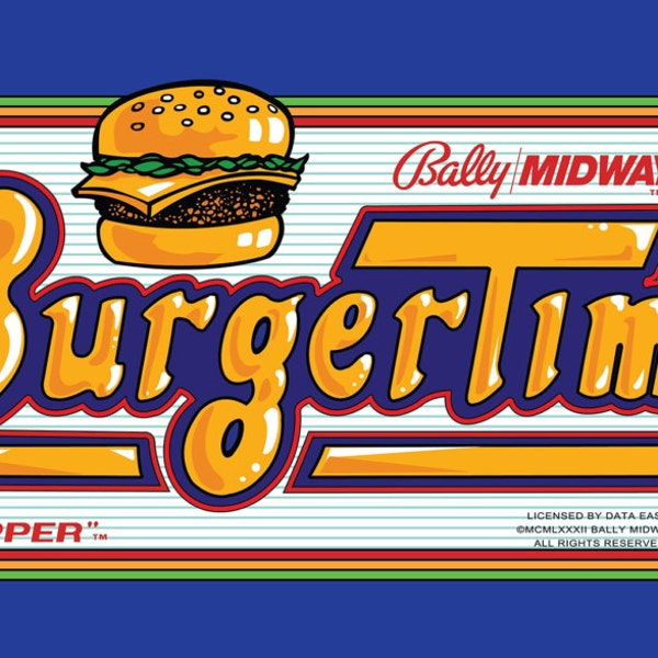Burger Time Arcade Marquee For Reproduction Midway Bally Header/Backlit Sign