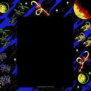 Galaga Arcade Monitor Bezel Sticker Decal