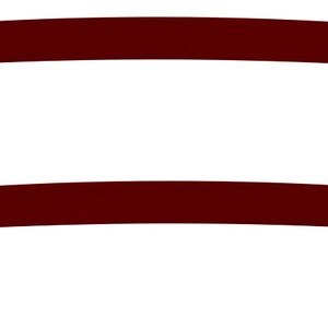 May include: Two curved lines, one above the other, in a dark maroon color.