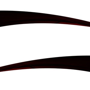 May include: Two black curved lines, one above the other, on a white background.