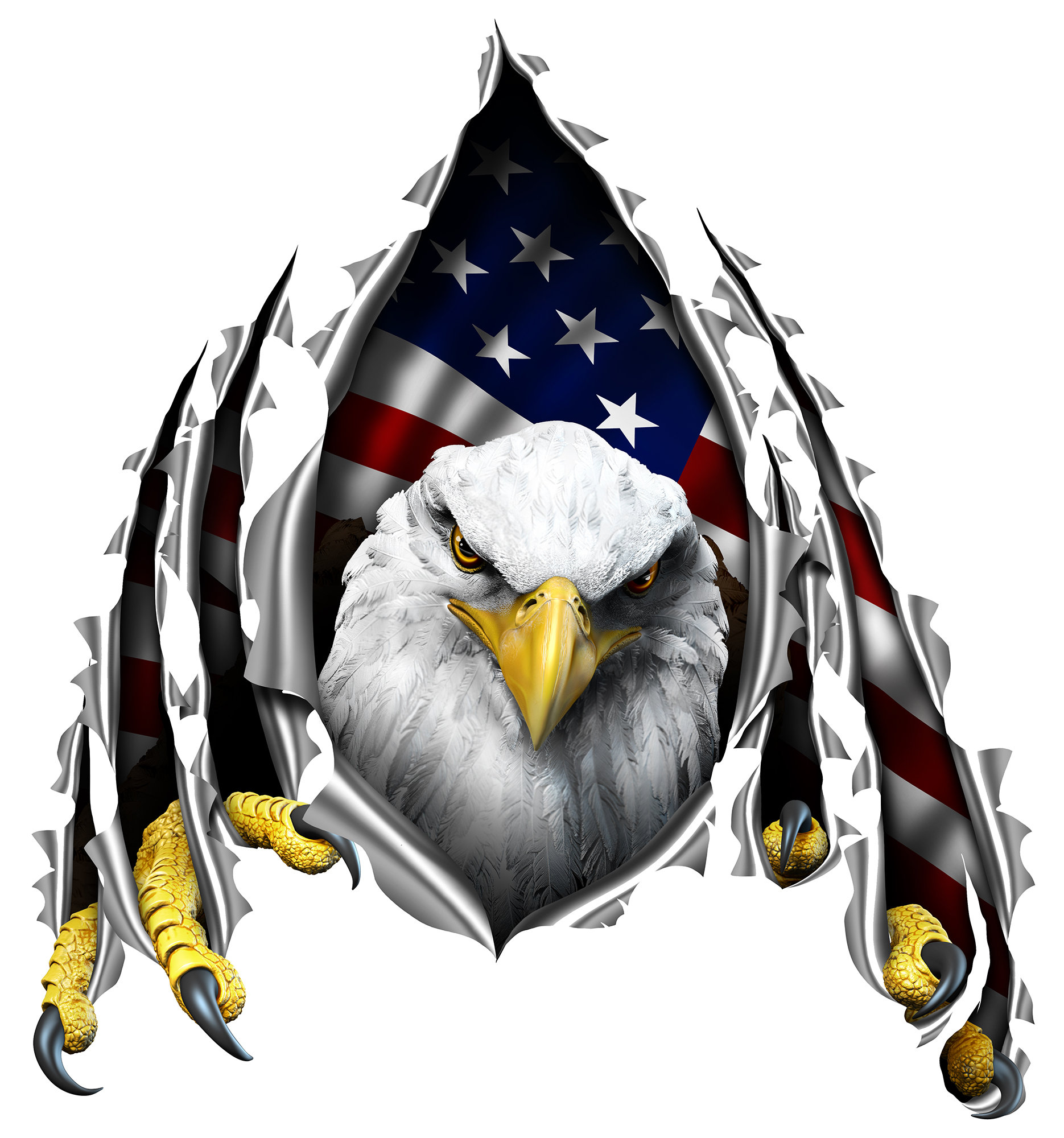 American Eagle Flag Truck Semi Rv Trailer Wall Window Decal Sticker
