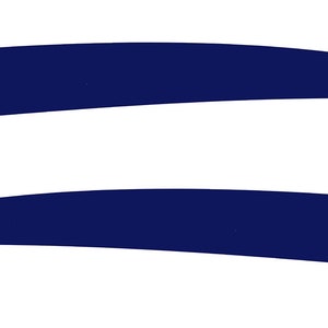 May include: Two navy blue, curved shapes with a flat edge on one side and a pointed end on the other, set against a white background. The shapes are positioned parallel to each other.