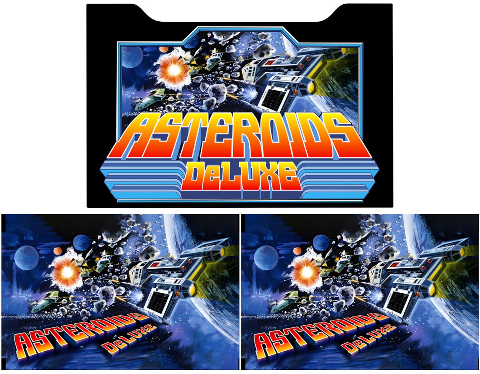 Asteroids Deluxe Arcade 1up Cabinet Riser Graphics Decals Stickers - Etsy