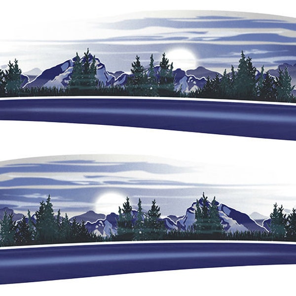 3M Mountain Range Scape #2 Vinyl Decal – RV Camper Motorhome Mural Graphic – Glossy, Multicolor - View #5