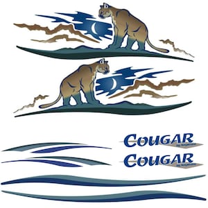 8 RV Camper, Cougar Keystone Graphics Decals Kit