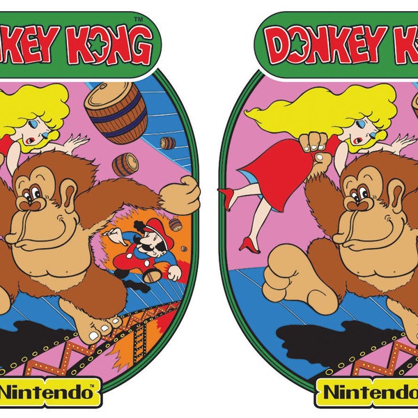 Donkey Kong Arcade Cabinet Graphics For Reproduction Side Art