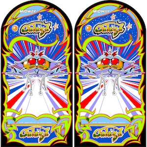 GALAGA Arcade Cabinet Graphics For Reproduction Side Art