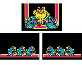 Arcade1up Cabinet Riser Graphics Pac-man Pacman Graphic Sticker Decal ...
