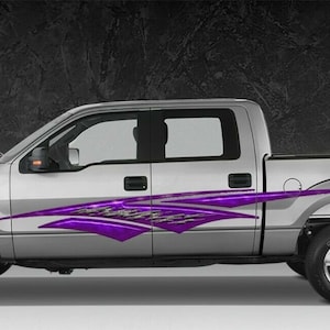 2 Car Truck Trailer Side Decals Graphics Stripes Vinyl #A1PUR