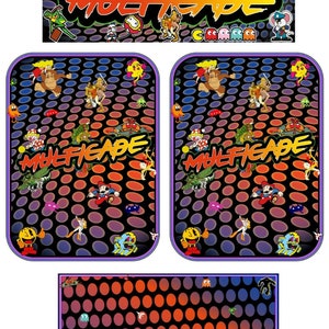 Blue/Orange Multicade Arcade Side Art Arcade Cabinet Graphics Marquee Cpo