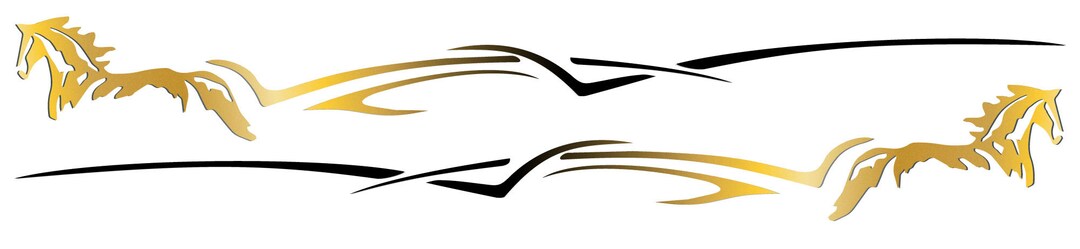 Horses Running Mountains Forest Scene Vinyl Decal V3 - Camper Graphics RV - Die Cut Sticker