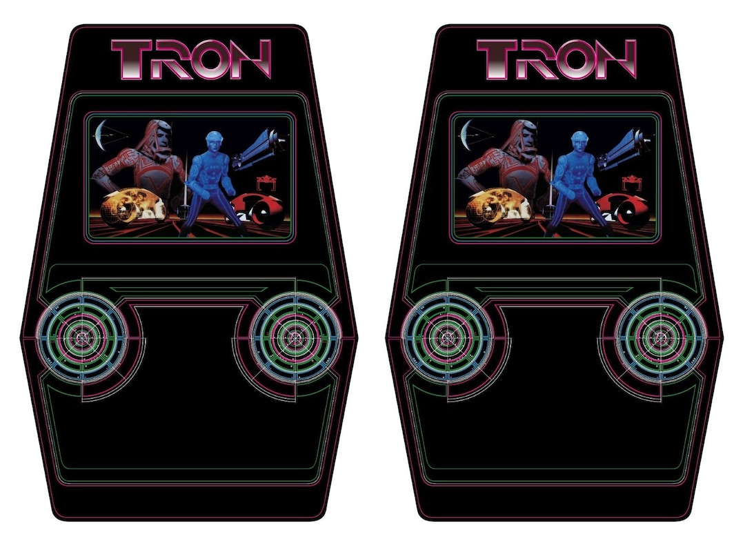 Tron Arcade Cabinet Graphics for Reproduction Side Art