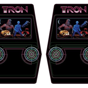 Tron Arcade Cabinet Graphics For Reproduction Side Art Panels