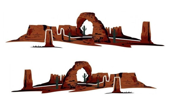 1 RV TRAILER CAMPER MOUNTAIN SCENE GRAPHIC DECAL-64