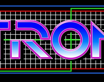 Tron Encom Arcade Marquee For Reproduction Header/Backlit Sign