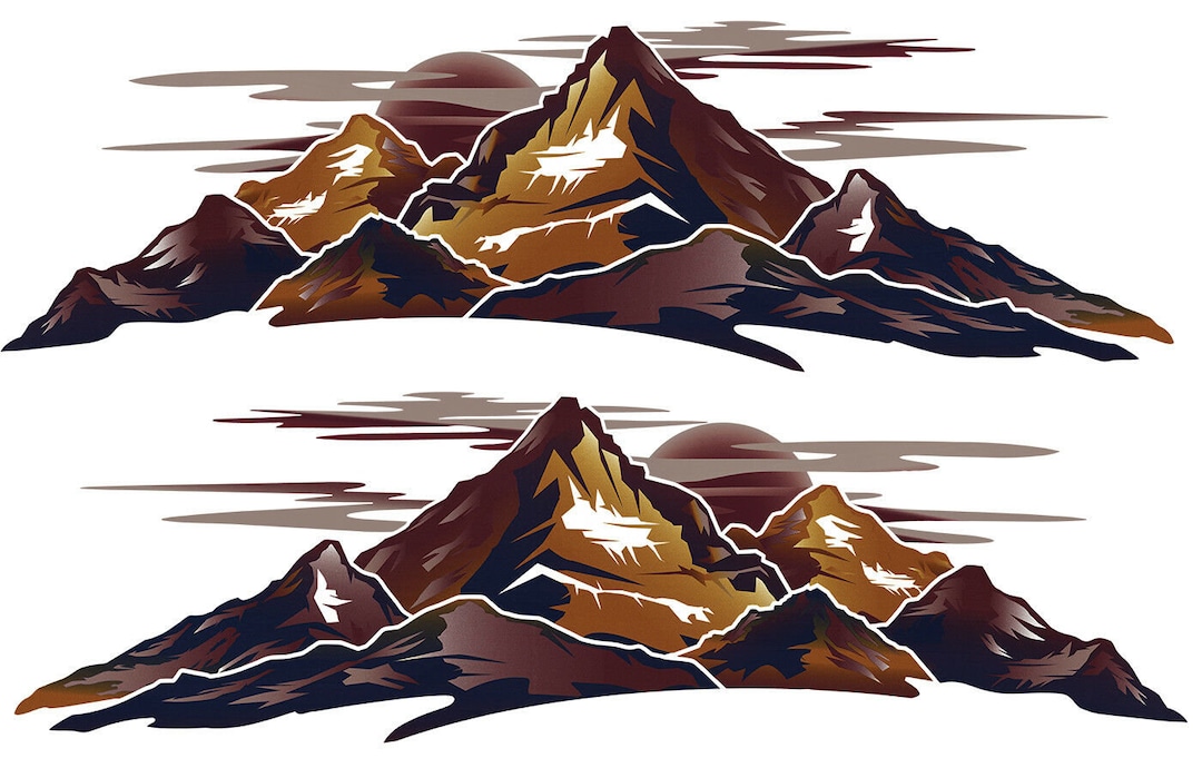 Mountain Range Scape #2 Decal Camper Rv Motorhome Mural Graphic Decal Art Decals 176980092