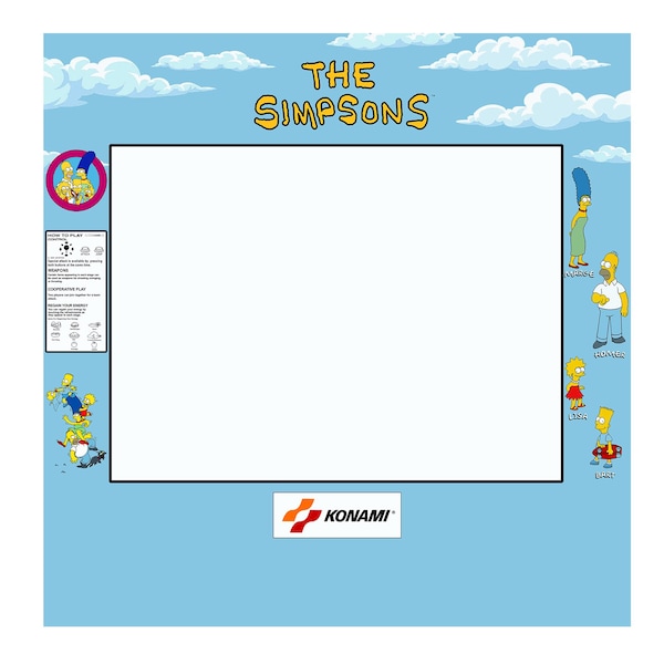 Pegatina gráfica de bisel de Arcade 1up Simpsons Arcade