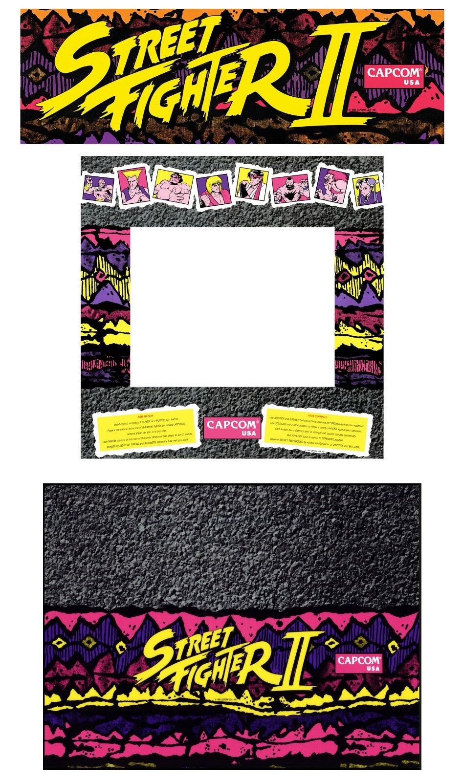 Street Fighter 2 Arcade Cabinet Graphics Reproduccion Marquee Etsy Espana